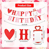 Red Pink Glitter Heart Birthday Banner Valentines Wall Party Decoration