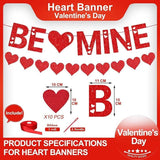 Red Be Mine Heart Garland Valentines Day Banner Party Decoration