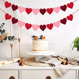 4 Pack Felt Heart Banner Garland Red Pink Hanging Valentines Day Decoration