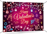 Valentines Day Neon Backdrop Pink Love Heart Party Photo Booth Banner