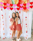 Red Pink Felt Heart Banner 4 Strings Valentines Day Wedding Party Decoration