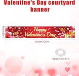 Valentines Banner Red Heart Happy Valentines Outdoor Yard Decoration