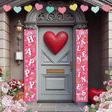 Valentines Day Porch Door Banner Hanging Front Yard Party Decoration