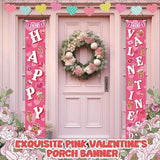 Valentines Day Porch Door Banner Hanging Front Yard Party Decoration