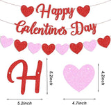 Happy Galentines Day Banner Red Pink Heart Valentines Party Garland
