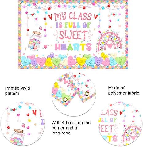 My Class is Full of Sweethearts Valentines Day Classroom Party Banner Colorful