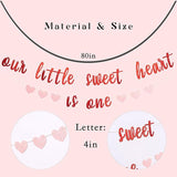 Our Little Sweetheart Is One Glitter Banner Valentine First Birthday Party Decor