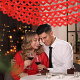 10Pcs Valentines Day Heart Garland Banner 100Ft Red Paper Hanging Party Decor