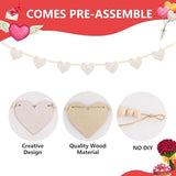 Valentines Day White Heart Garland Beads Rustic Banner Mantle Wall Party Decor