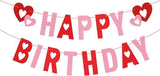 Valentines Day Birthday Banner Glitter Heart Hanging Banner Party Home Decor