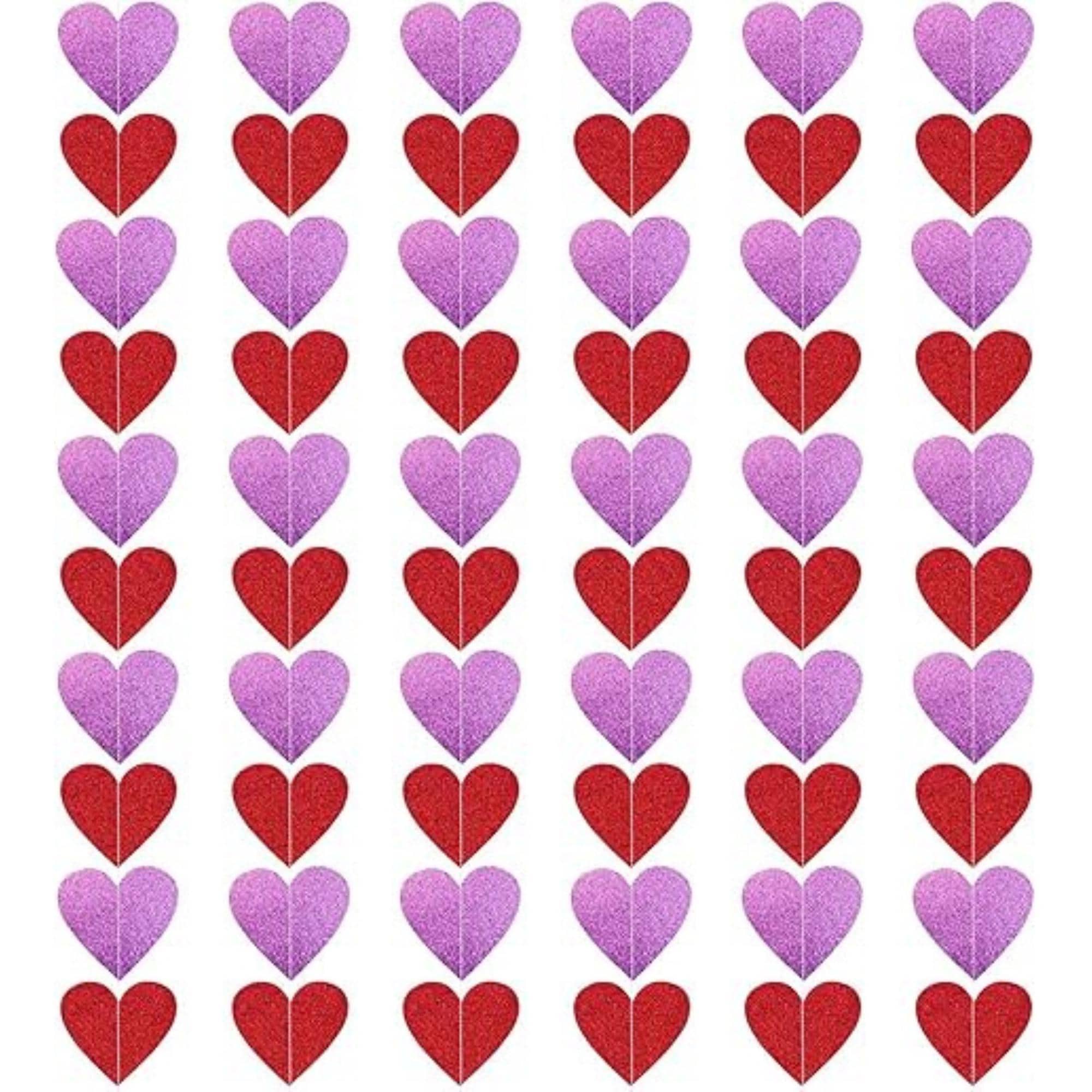 6 Pack Pre Strung Glitter Heart Garland Banners Red Pink Valentines Party Decor