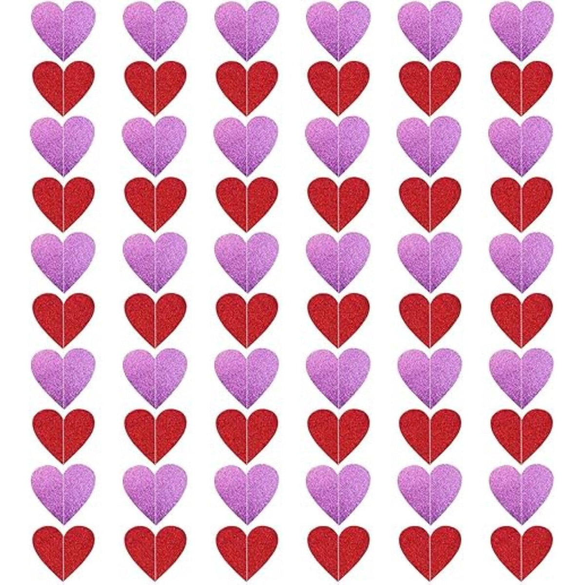 6 Pack Pre Strung Glitter Heart Garland Banners Red Pink Valentines Party Decor