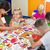 Valentines Day Activity Poster 315x72 Inch Coloring Banner Table Cover Party Decor