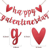 Happy Galentines Day Banner Red Glitter Heart Garland Party Decor for Friends