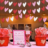 4 Pack Glitter Heart Garland Banner Red Pink White Valentines Home Party Decor