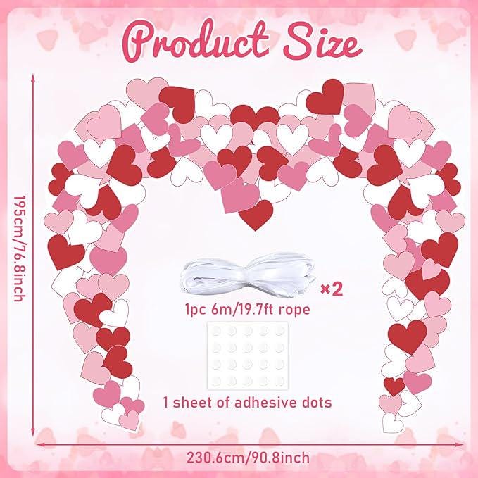 Valentines Day Door Cover Banner Heart Porch Hanging Photo Backdrop Party Decor