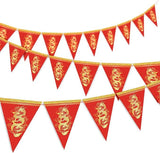 2026 Chinese New Year 20PC Red Gold Dragon Pennant Banner Lunar Festival Decor