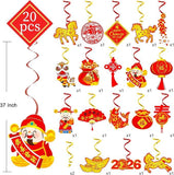 20pcs Chinese New Year 2026 Hanging Swirls Horse Ceiling Streamers Decor