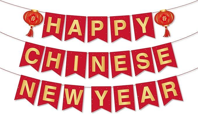 Chinese Spring Festival Banner Red Snake Year Party Decorations Kids Home Decor
