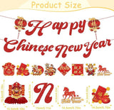 2026 Chinese New Year Banner Hanging Swirls Honeycomb Centerpieces Year of the Horse