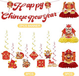 2026 Chinese New Year Banner Hanging Swirls Honeycomb Centerpieces Year of the Horse