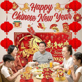 2026 Chinese New Year Decorations Banner Swirls Honeycomb Centerpieces Paper Lanterns