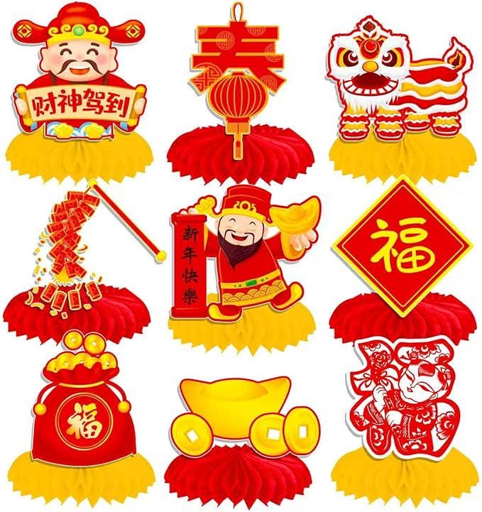 2026 Chinese New Year Party Honeycomb Centerpieces Spring Festival Table Decor