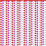 2 Pack Valentines Day Heart Foil Fringe Curtains 3.3x6.6ft Party Backdrop Decor