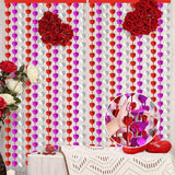 2 Pack Valentines Day Heart Foil Fringe Curtains 3.3x6.6ft Party Backdrop Decor