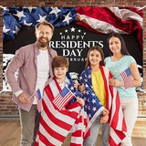 Presidents Day Banner: 70" American Flag Backdrop, Patriotic Decor