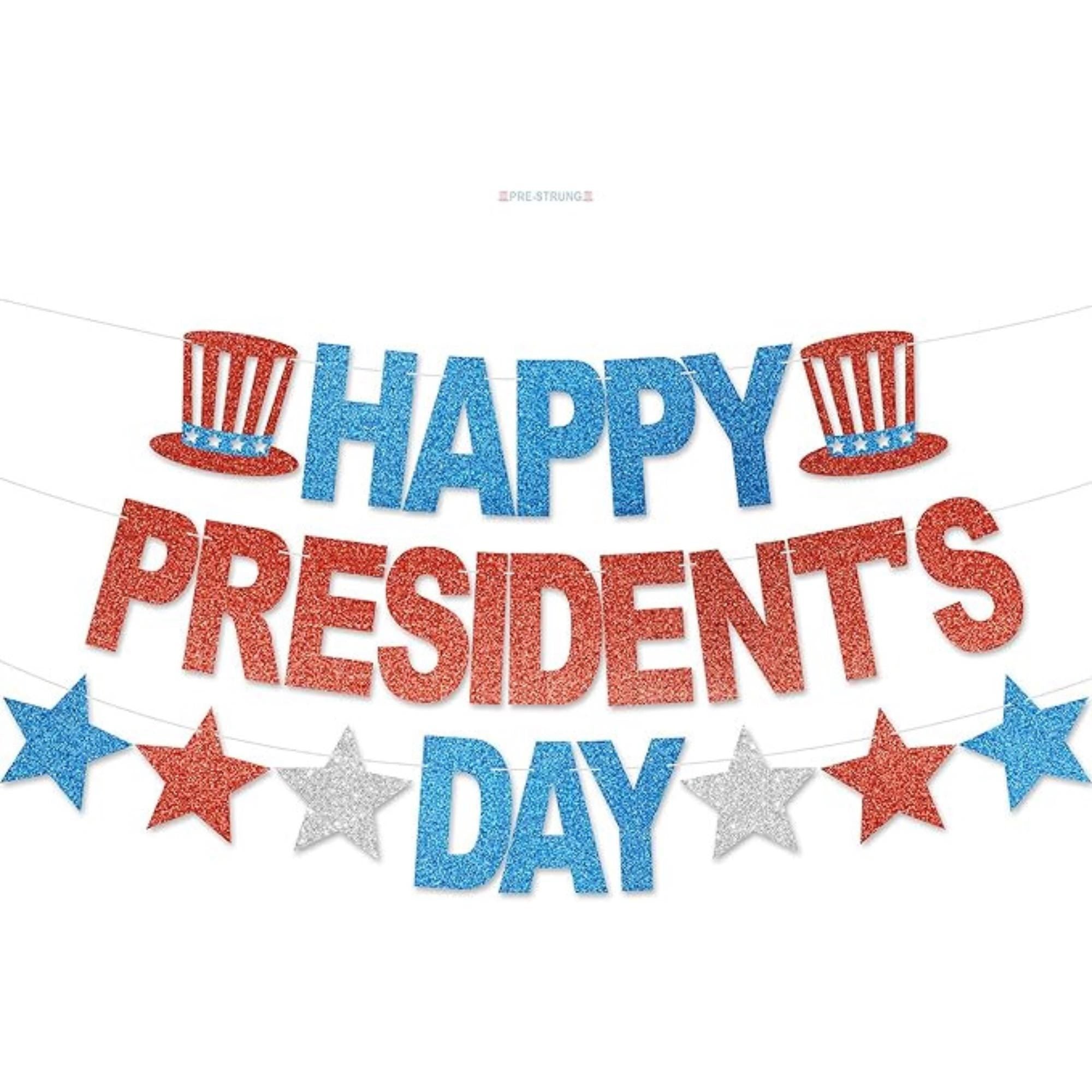 Happy Presidents Day Banner Party Decorations Patriotic Decor for Classroom and Home