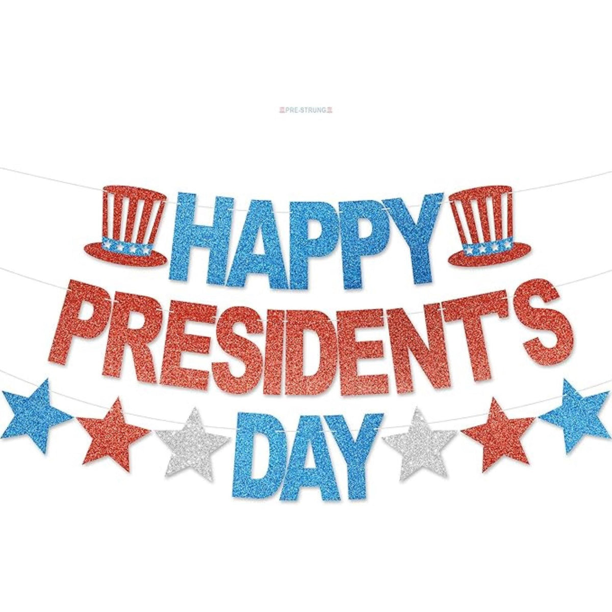 Happy Presidents Day Banner Party Decorations Patriotic Decor for Classroom and Home
