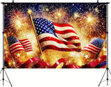 America Independence Day Banner 71 by 43 Inch USA Flag Outdoor Patriotic Holiday Backdrop
