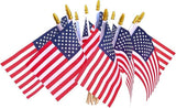 Small American Flags on Sticks, Patriotic Decor - 4x6 Inch, 12-Pack