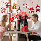 24 Pcs Valentines Day Hanging Swirl Decorations Red Heart Ceiling Party Supplies