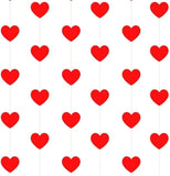 Red Heart Garland Banners 51 Ft 6 Pc Heart String Streamers Valentines Party Decorations