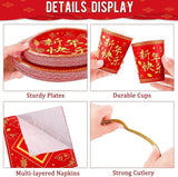 168 Pcs Chinese New Year Party Tableware Set Happy 2026 Horse For 24 Guests