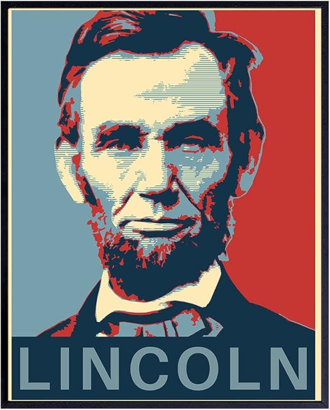 Abraham Lincoln Poster Patriotic Wall Decor Home Office US Wall Art