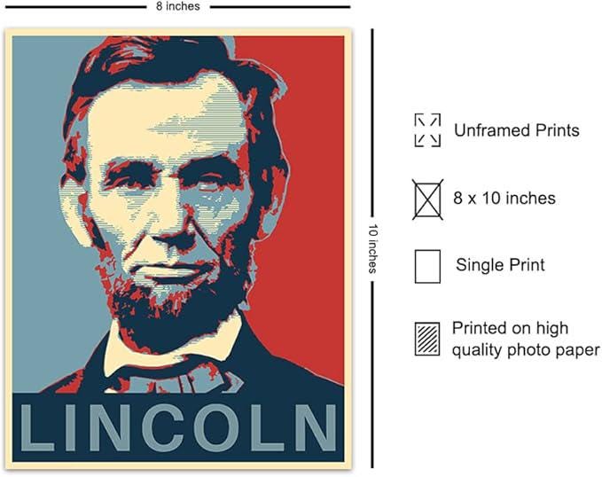 Abraham Lincoln Poster Patriotic Wall Decor Home Office US Wall Art