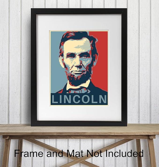 Abraham Lincoln Poster Patriotic Wall Decor Home Office US Wall Art