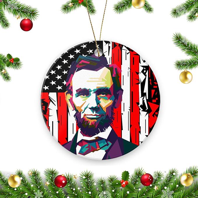 Funny Abraham Lincoln Hanging Ornament Christmas Tree Winter Party Decor