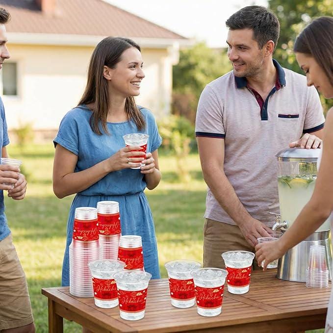 50 Pcs Hibachi Party Supplies Japanese Disposable Cups For Asian Party