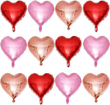 12 Pcs Red Heart Foil Balloons 18 Inch Love Balloons for Valentines Birthday Wedding Party