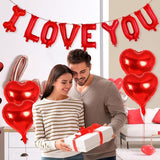 16 Inch Red I Love You Balloons with 18 Inch Heart Balloons Valentines Wedding Party Decor
