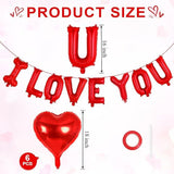 16 Inch Red I Love You Balloons with 18 Inch Heart Balloons Valentines Wedding Party Decor