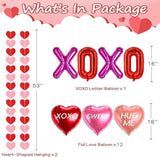 18 Pcs Valentines Galentines Day Balloons XOXO Letters Love Foil Heart Garlands Wedding Party