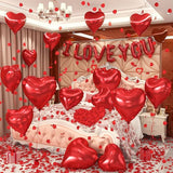 I Love You Balloons Valentines Red Heart Foil Balloon 1000 Rose Petals Wedding Party