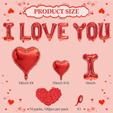 I Love You Balloons Valentines Red Heart Foil Balloon 1000 Rose Petals Wedding Party