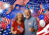 7x5ft Patriotic Photography Backdrop American Flag Balloon President Day Party Banner