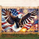 America President Day Backdrop Banner 71x43 Inch US Flag Bald Eagle Patriotic Party